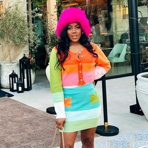 Two piece sweater skirt set